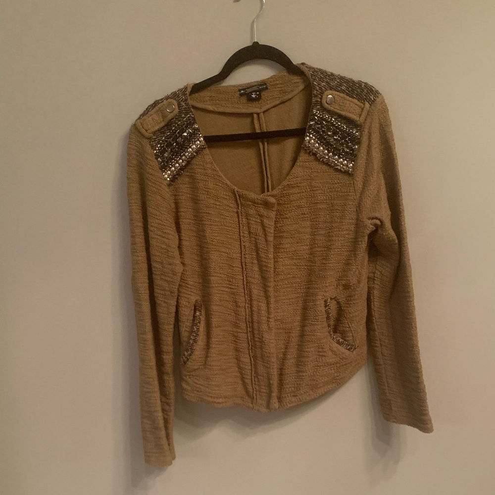 Green jacket with embellished on the shoulders